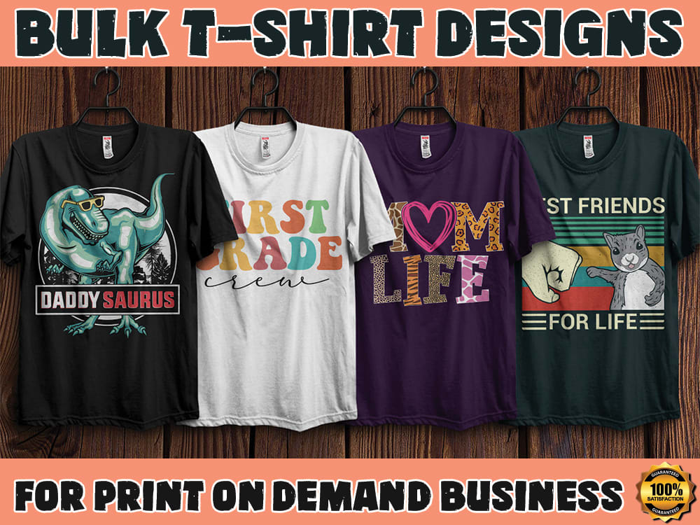 Bulk t-shirt designs: perfect for Merch by Amazon, Teespring, and POD ...