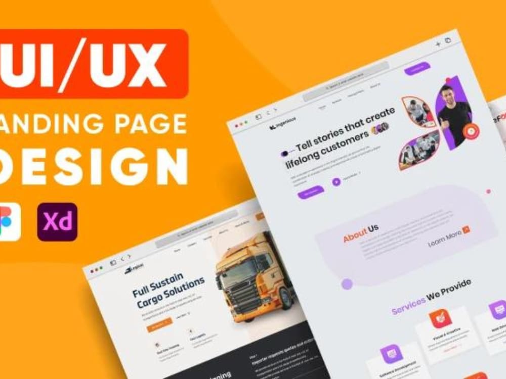 A ui design mobile app ui, landing page ui ux design | Upwork