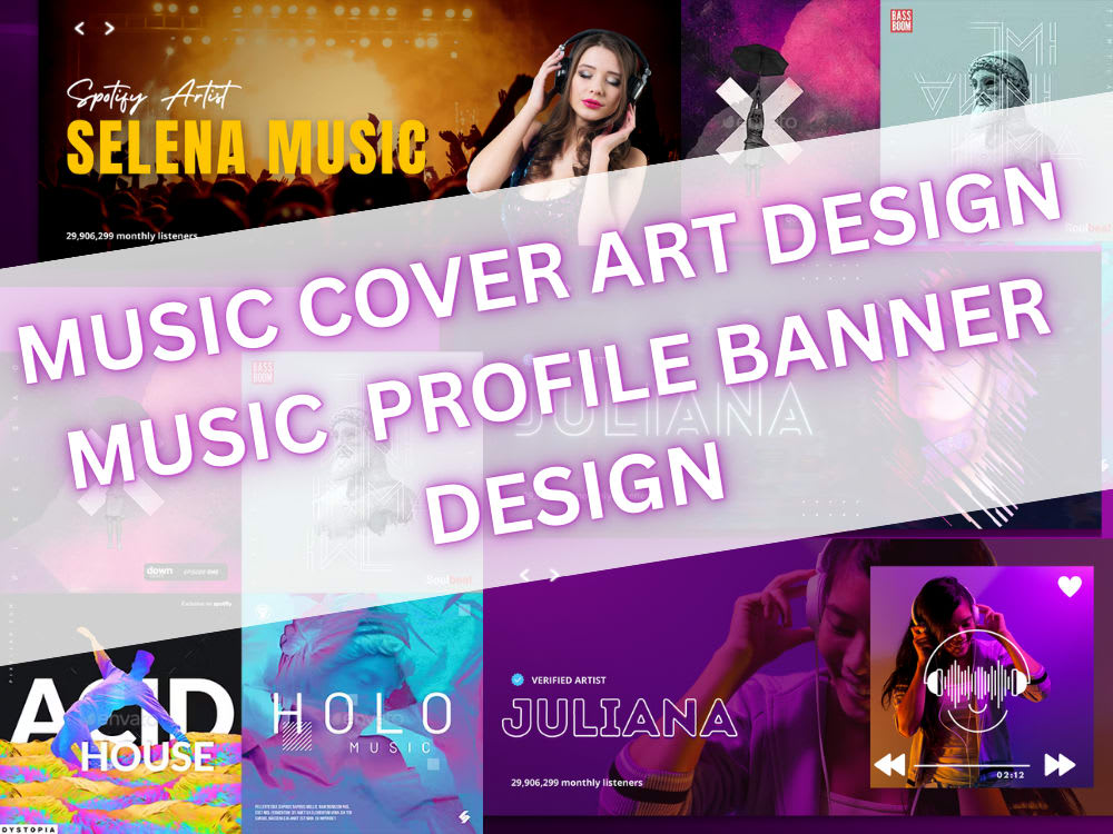 Eyecatchy Spotify banner, SoundCloud banner, music cover arts design