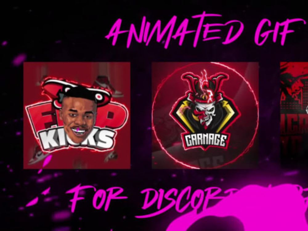 Create logo animation discord profile gif, twitch, website by