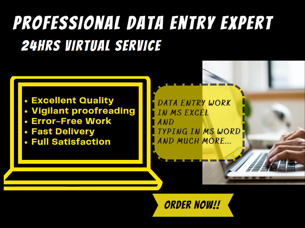Fantastic & Accurate Data Entry work within the due time. Upwork