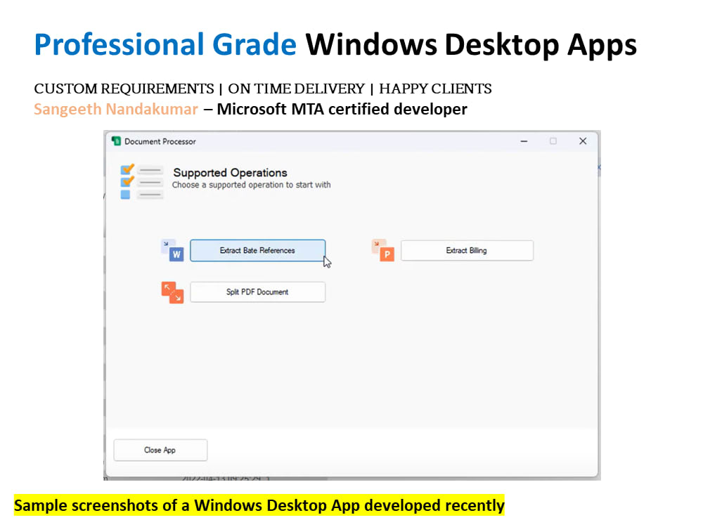 Powerful Windows Desktop App Upwork