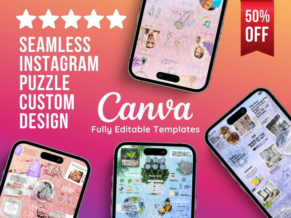 Seamless Instagram Puzzle Style Content Posts Custom Design For Your Brand