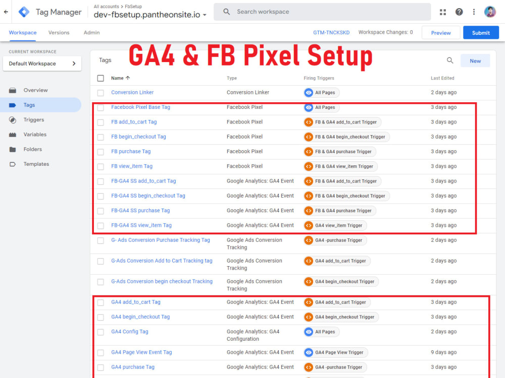 Setup Google Analytics 4, ga4 e-commerce tracking, Facebook pixel with ...