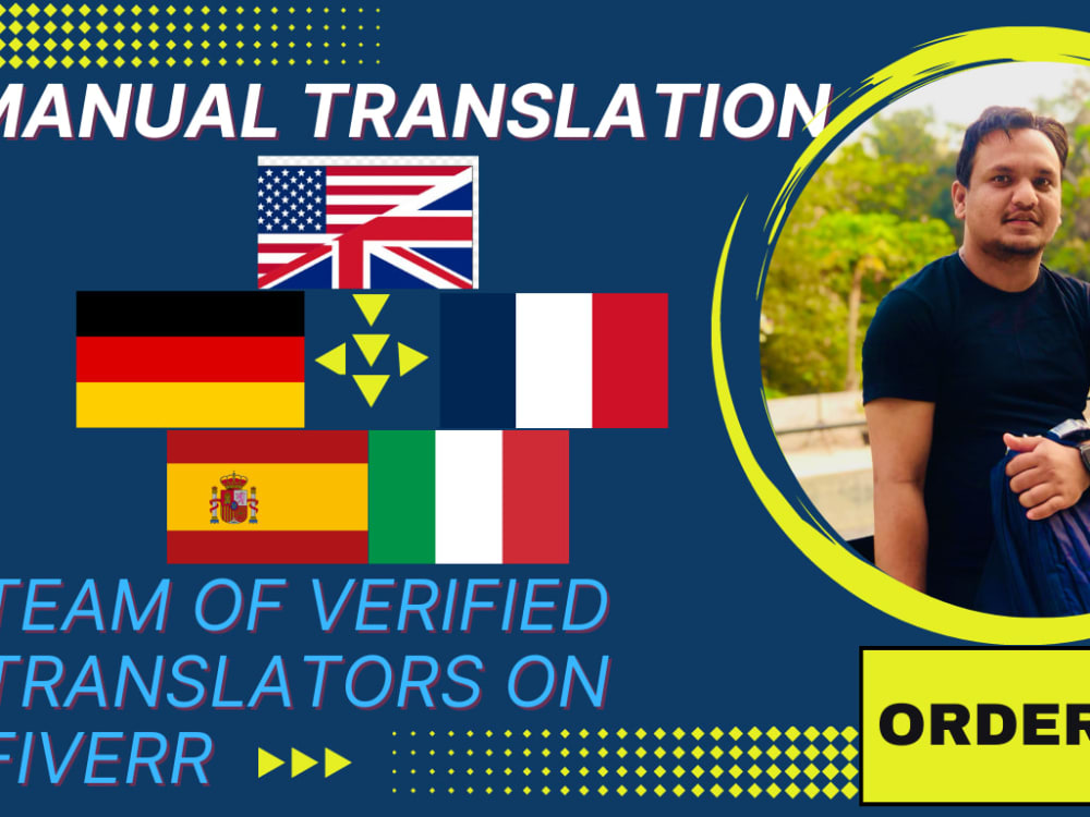 Manually Translate to English,French,German,Spanish,Italian,chainese