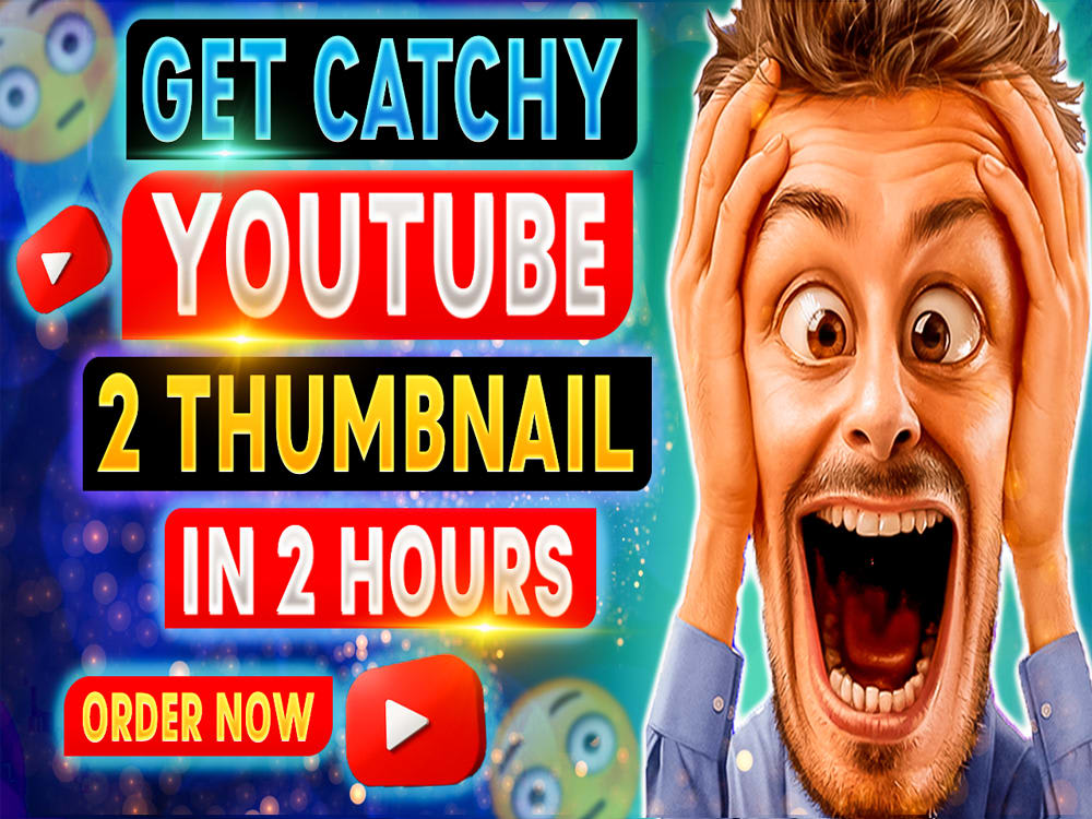 Attractive eye catching youtube thumbnails in 2 hoursthumbnail design
