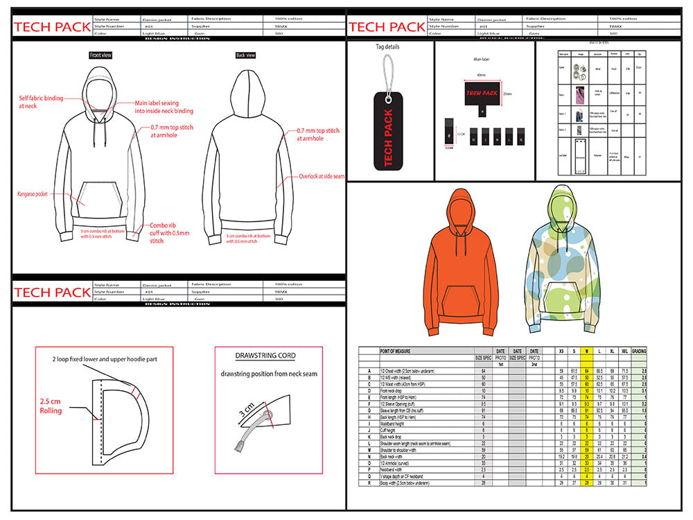 An amazing fashion tech pack for clothing manufacture | Upwork