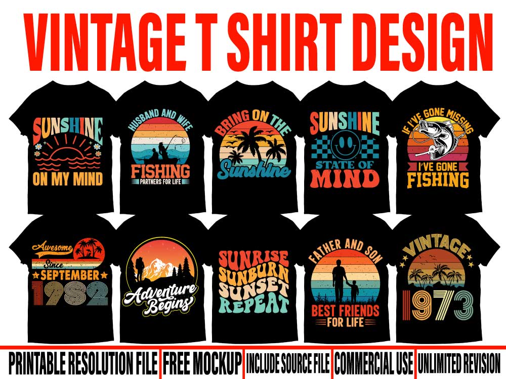 Vintage Fishing T-Shirt Design, Vintage Fishing T-Shirt Design, By Best T- Shirt Designs