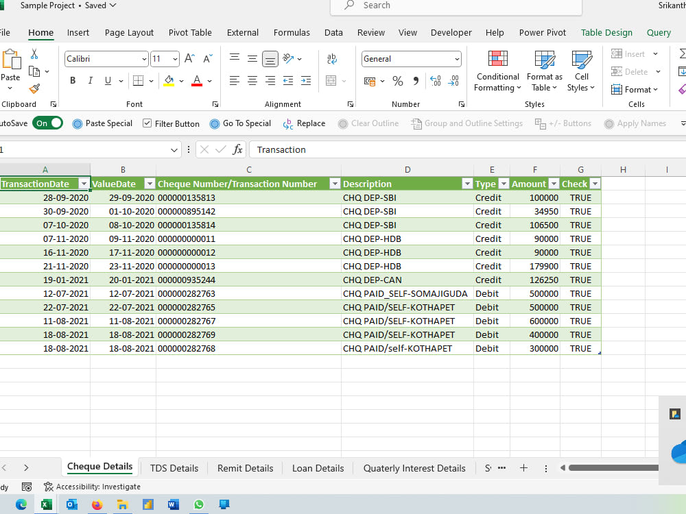 Excel for your Bank Statement in PDF | Upwork