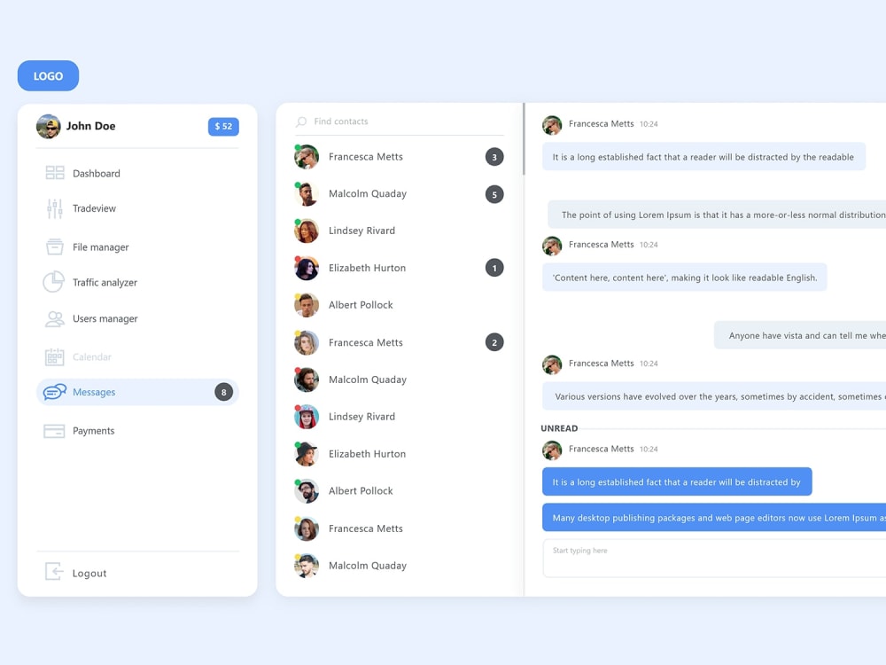 A custom UX/UI Dashboard/Admin/CRM Design | Upwork