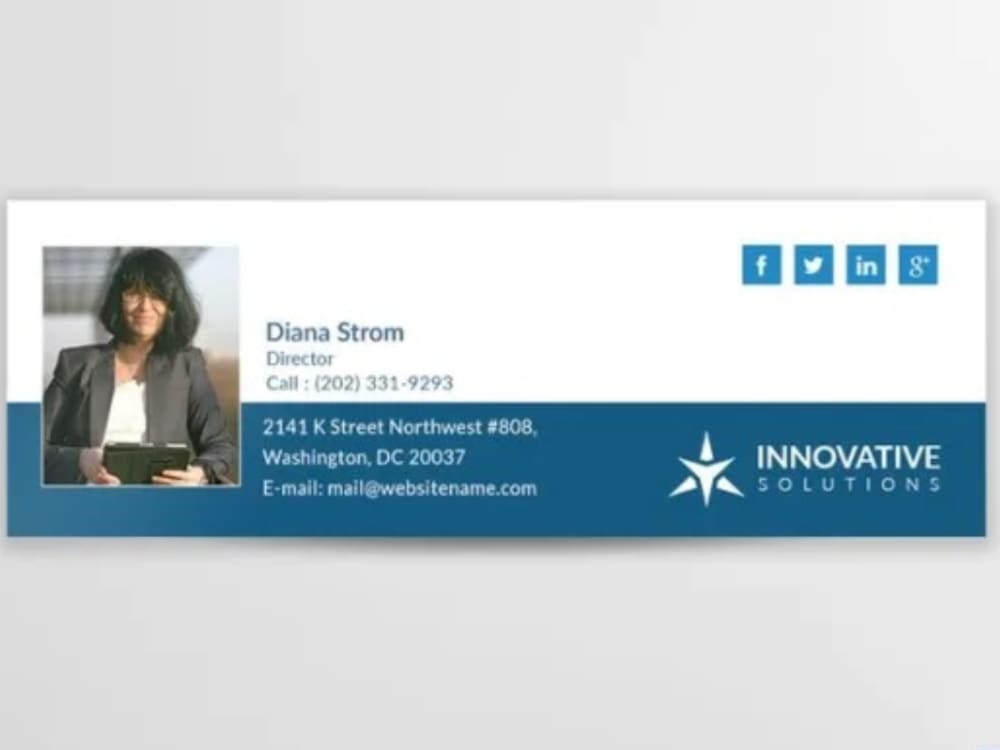 An HTML email signature Upwork