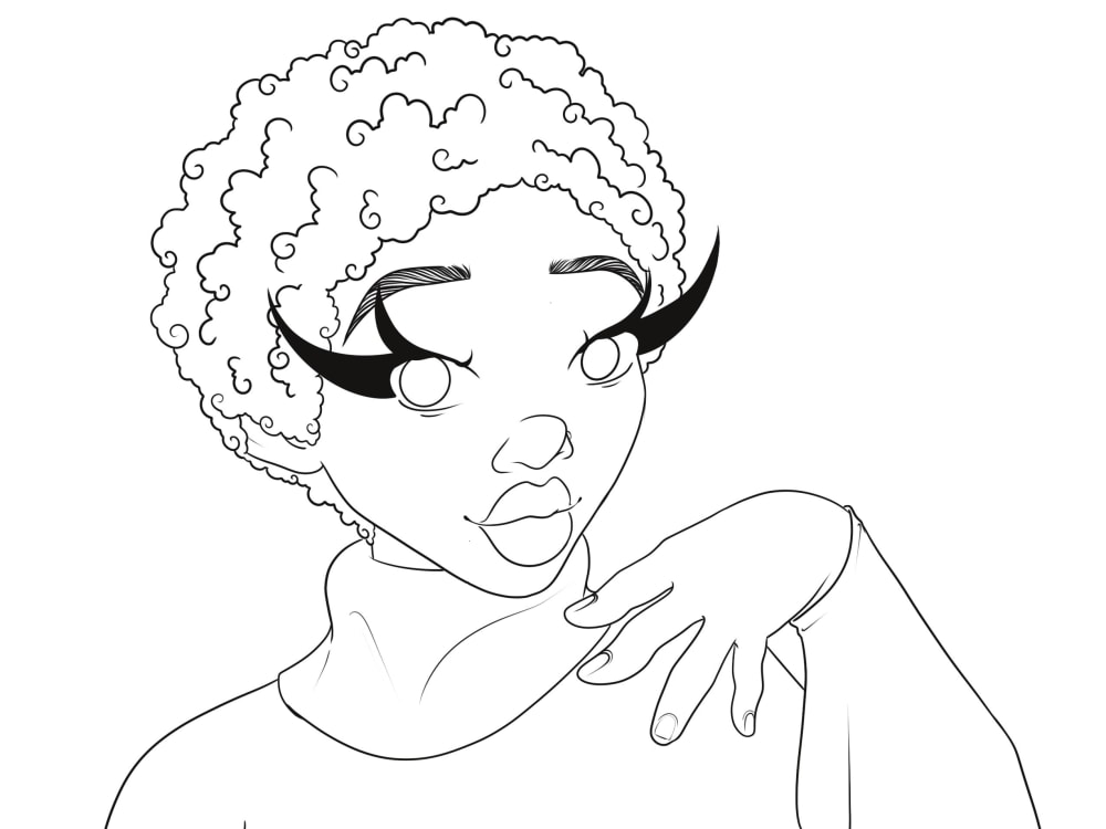 Stylized Character Illustration/Character Portrait (Lineart Only, no