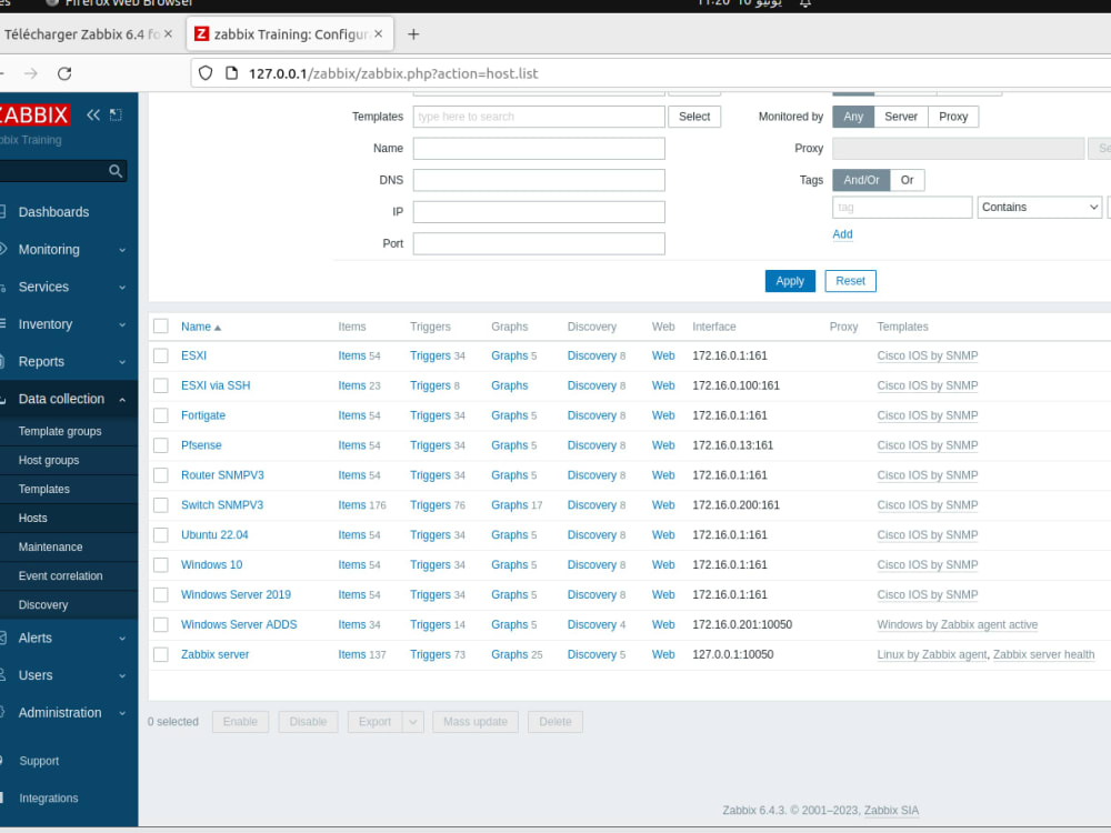 Installation and Administration of Zabbix Monitoring Upwork
