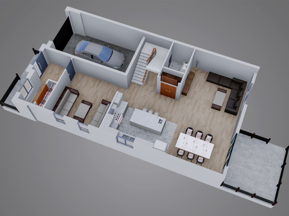 An amazing 3d floor plan render for real estate usage | Upwork
