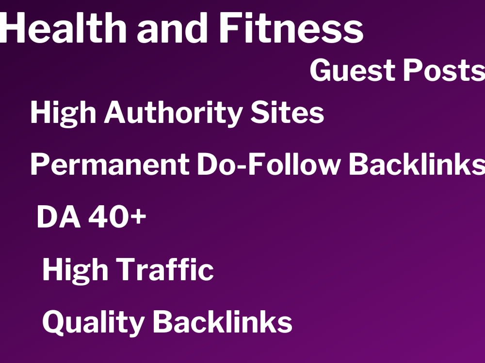 Health and fitness guest posts and permanent dofollow authority