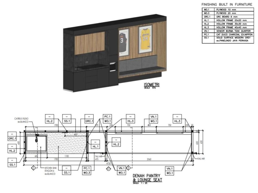 Detail Drawing of Furniture and Kitchen Sets from Your Design Upwork