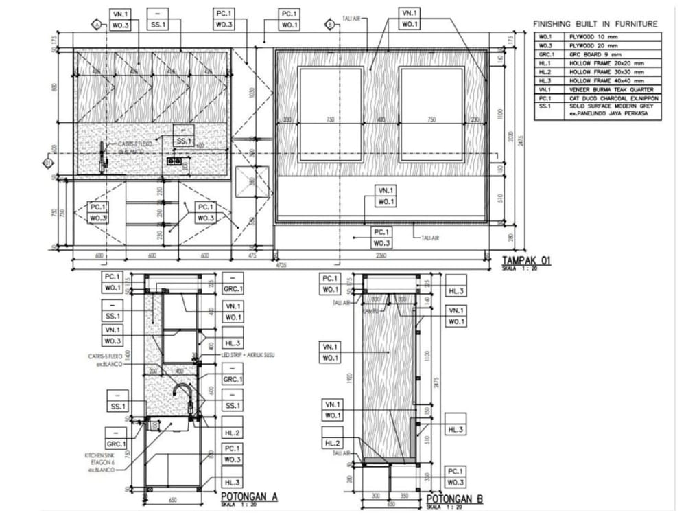 Detail Drawing of Furniture and Kitchen Sets from Your Design | Upwork