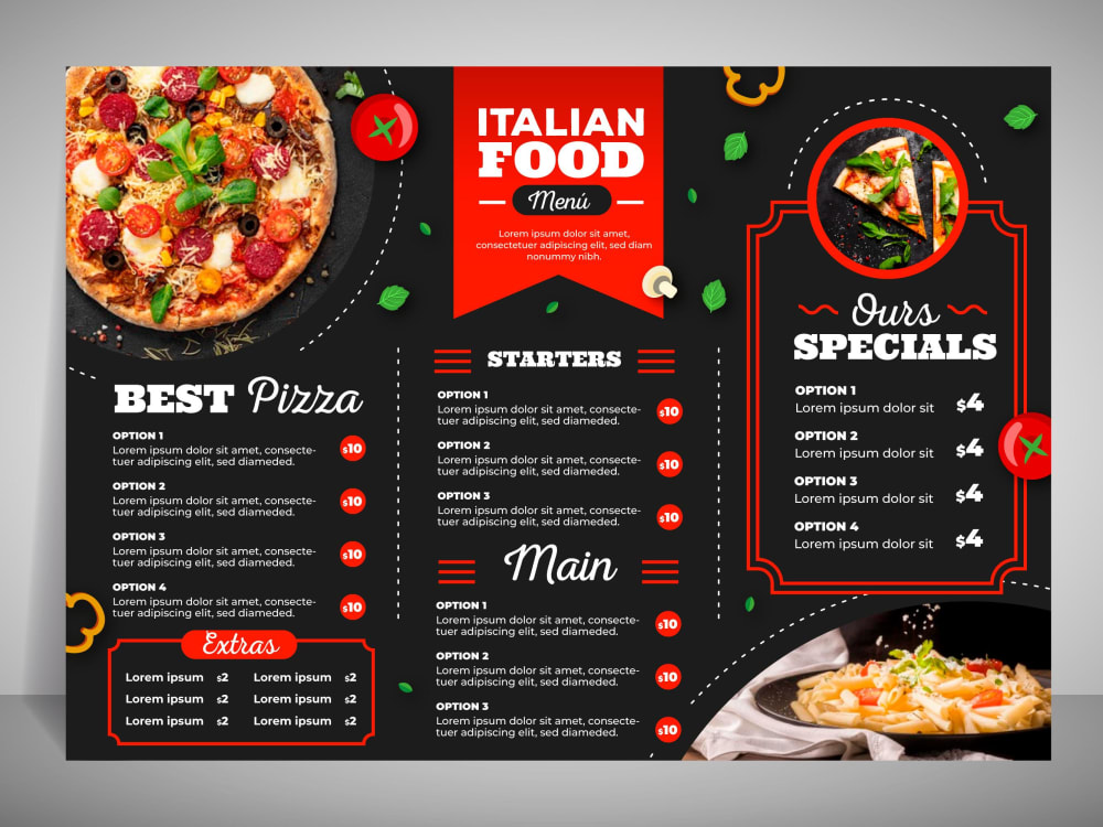 Restaurant Menu, Pizza menu, or Burger Menu Design Upwork