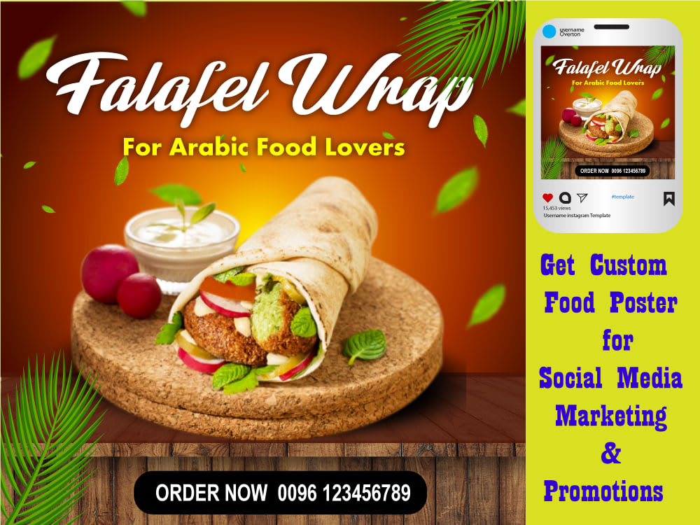 Arabic Food Poster Design Or Falafel wrap flyer Upwork