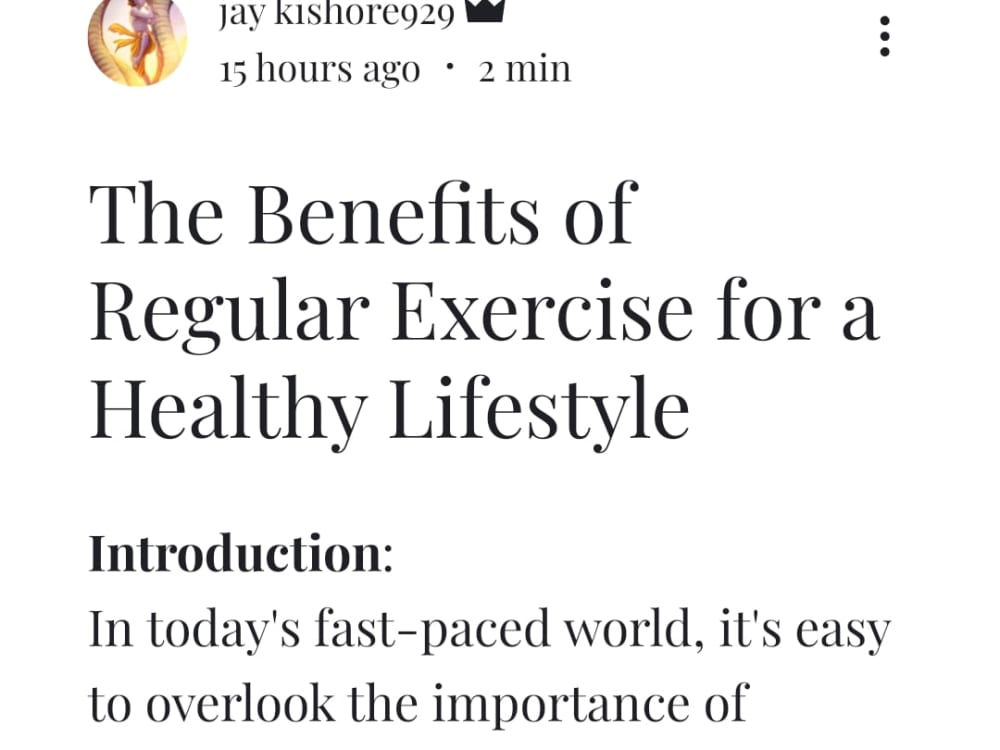 Benefits of Regular Exercise for a Healthy Lifestyle