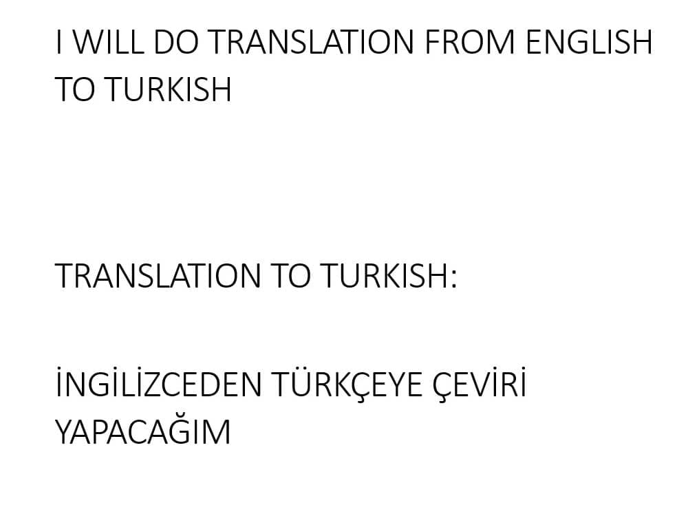 Translation from English to Turkish Upwork