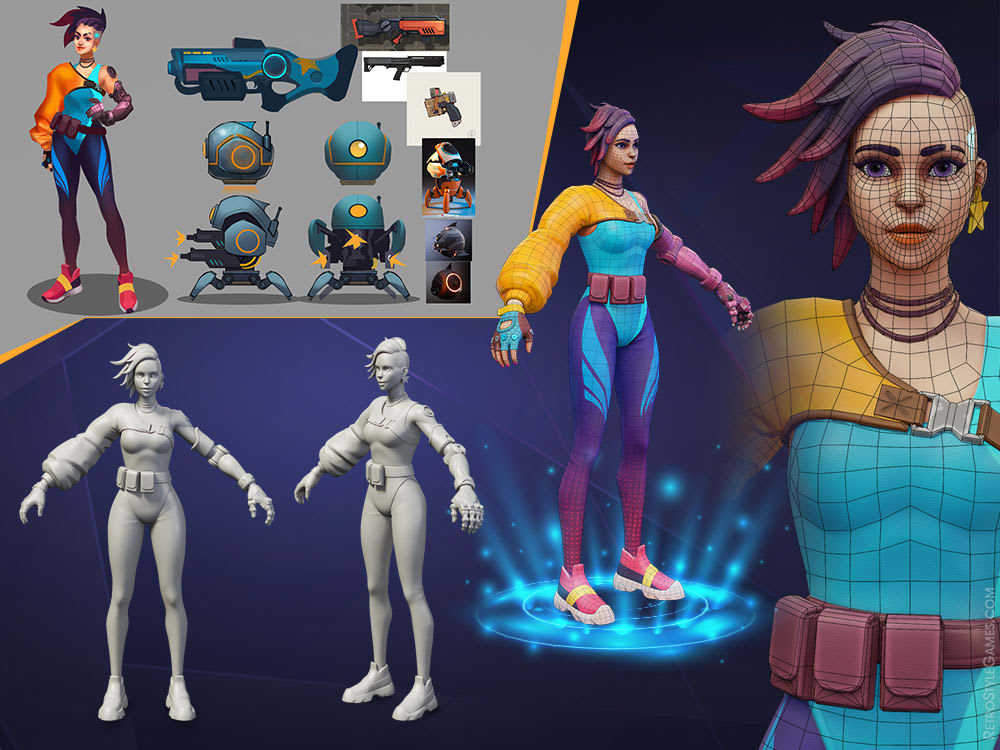 Stylized Cyberpunk 3D Animated Character in Characters - UE Marketplace