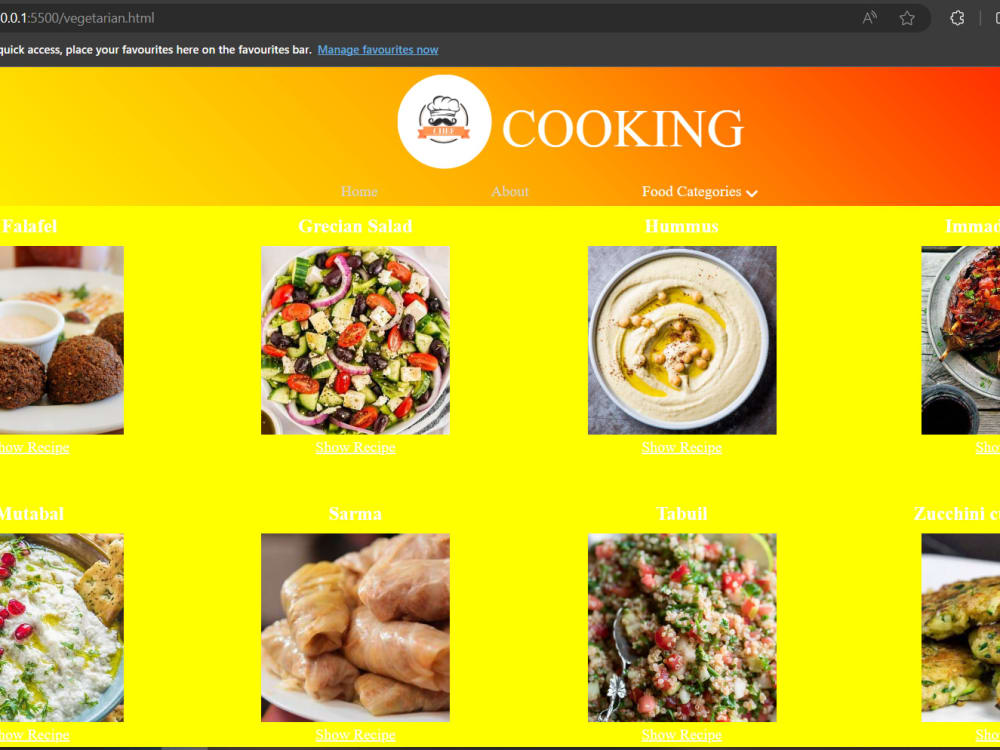 A fantastic website with about 32 recipes for cooking | Upwork