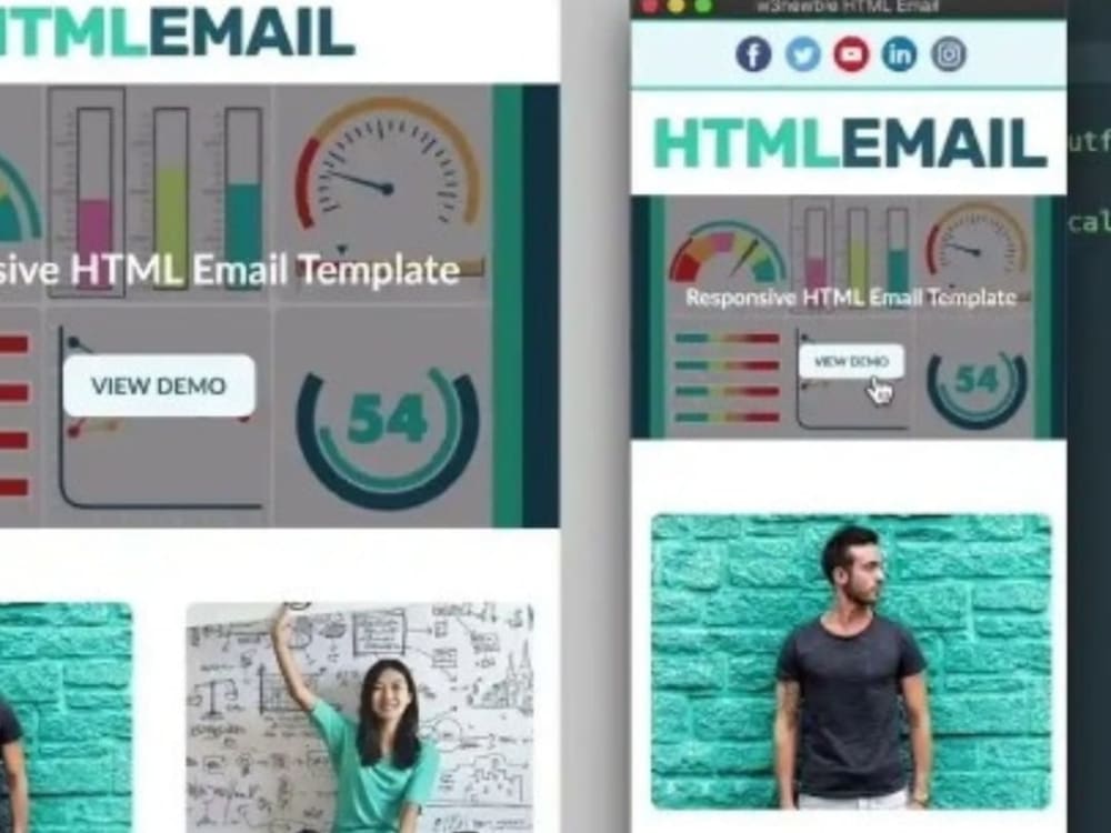 Responsive & Clickable HTML Email Signature Template Custom Design ...
