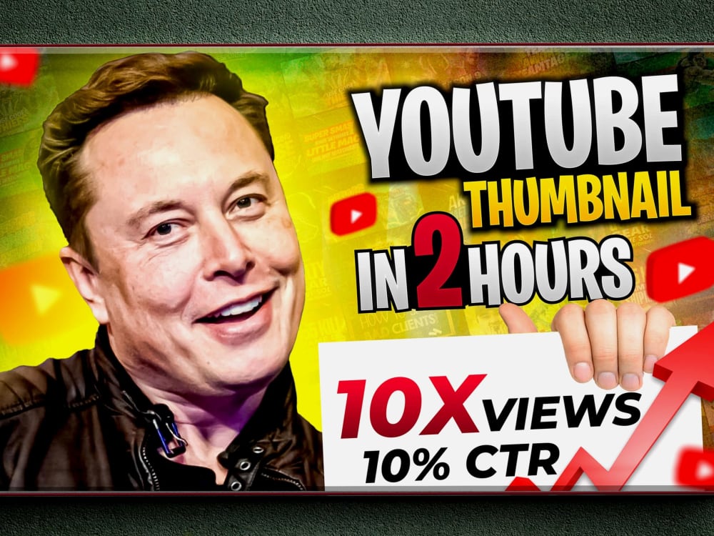 A top 10 custom cash cow youtube video thumbnail design. Upwork