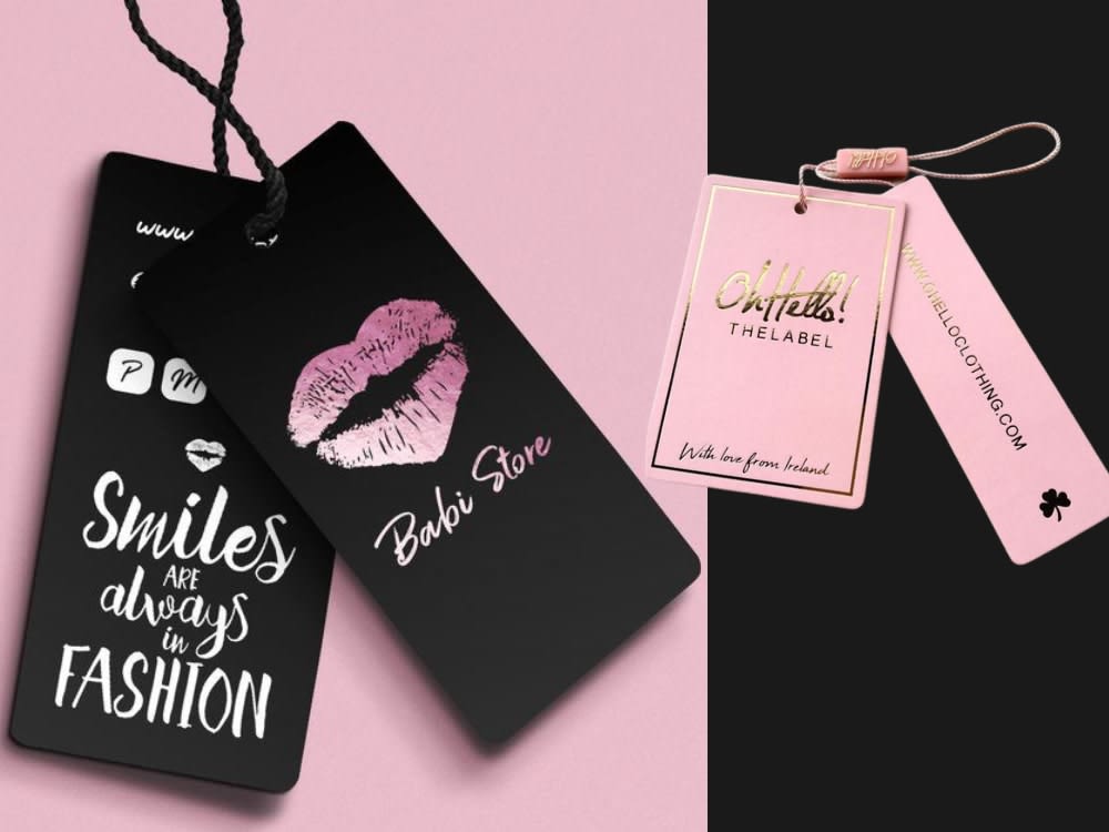 design luxury hang tag, neck label and clothing label