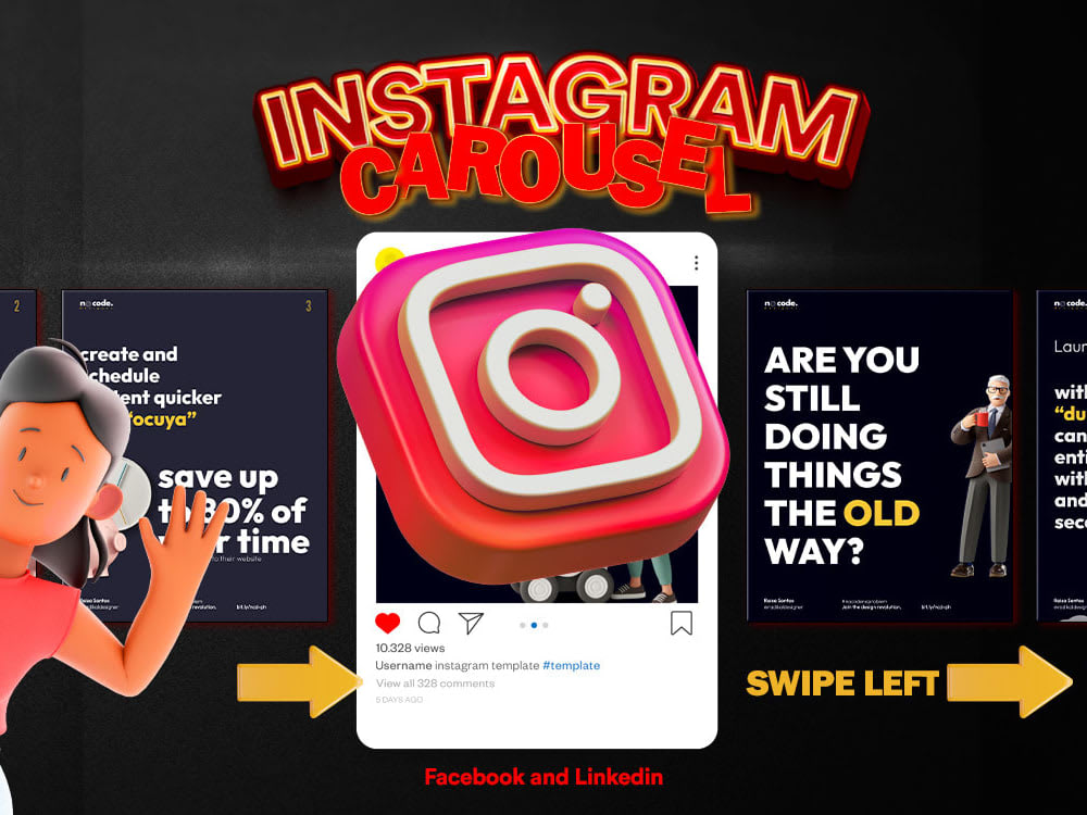 Eyecatching carousel post for Instagram or LinkedIn Upwork
