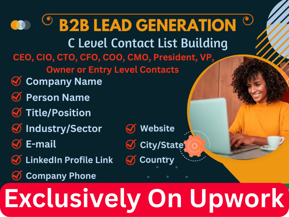 100% Verified Contacts of B2B Decision Maker-Owner, CEO, CMO, CTO, COO, CFO