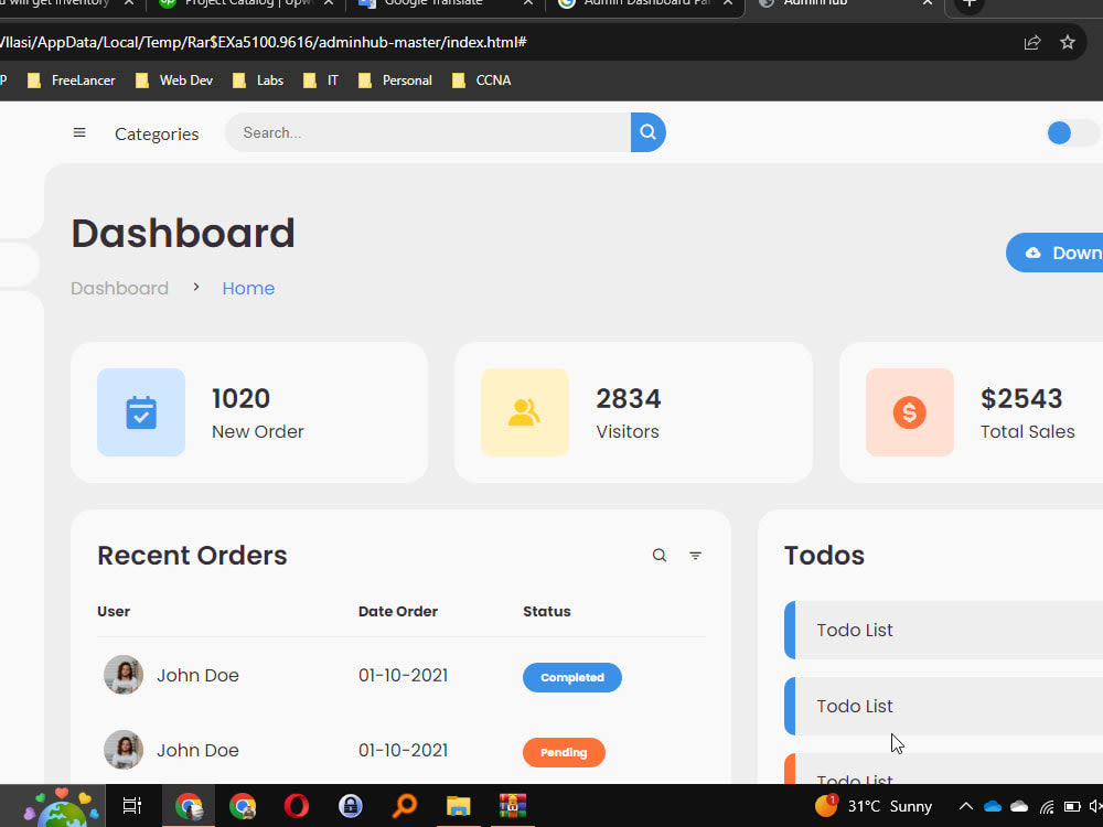 Admin Dashboard, this program aims to manage the sales of your business