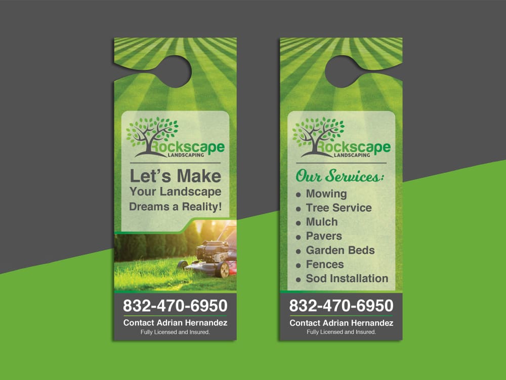 A premium Door Hanger, Rack Card, DL Flyer Design Upwork