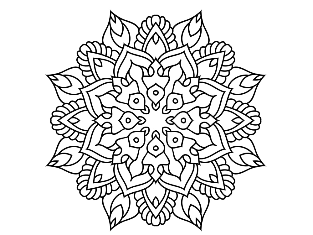 50 Easy Mandalas: An Adult Coloring Book Black Line with Fun