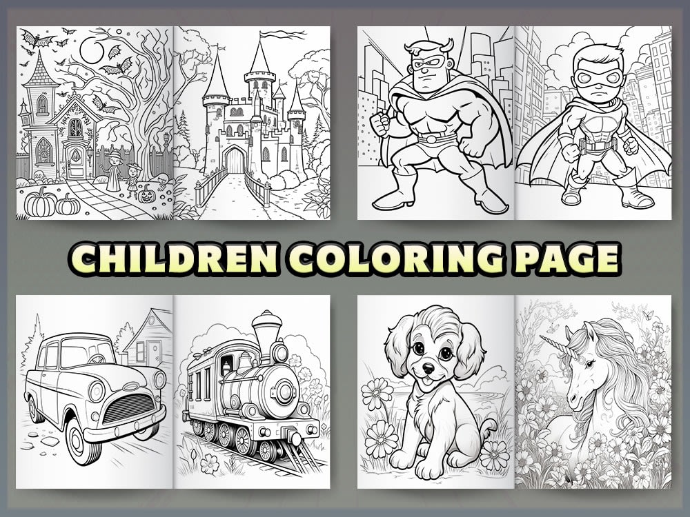 Kids coloring book pages with Midjourney AI