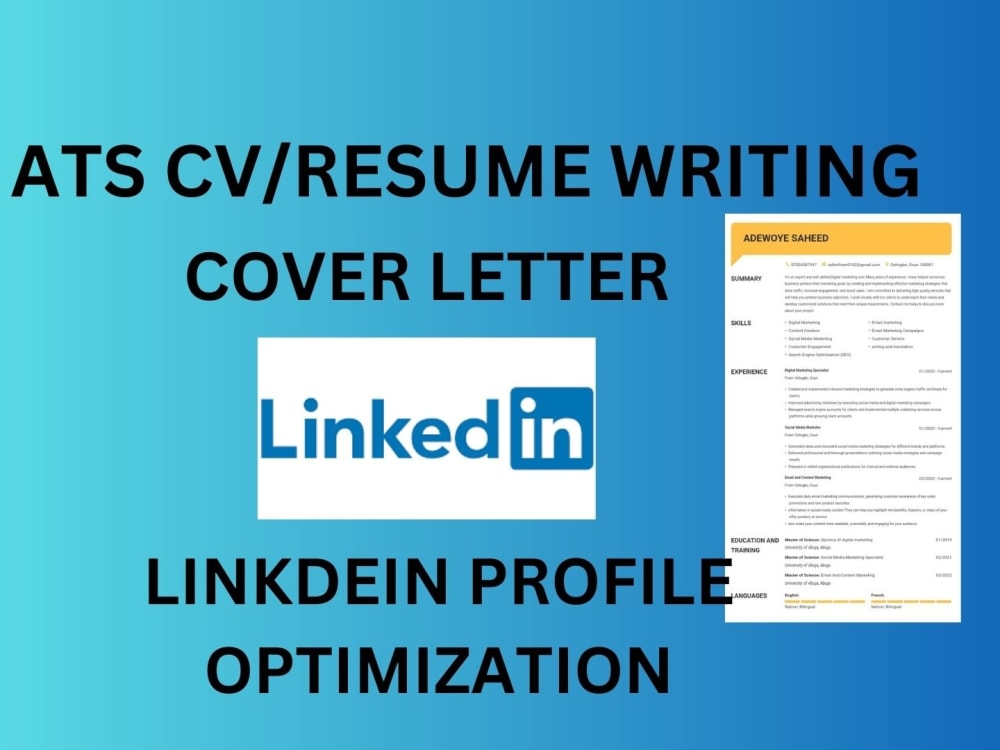 A federal ATS CV/resume writing, cover letter and LinkedIn optimization ...