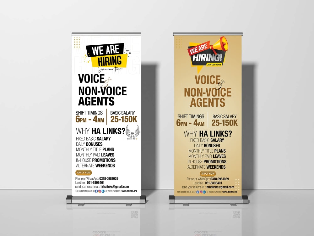 Retractable banner, rollup stand and xstand urgent Upwork