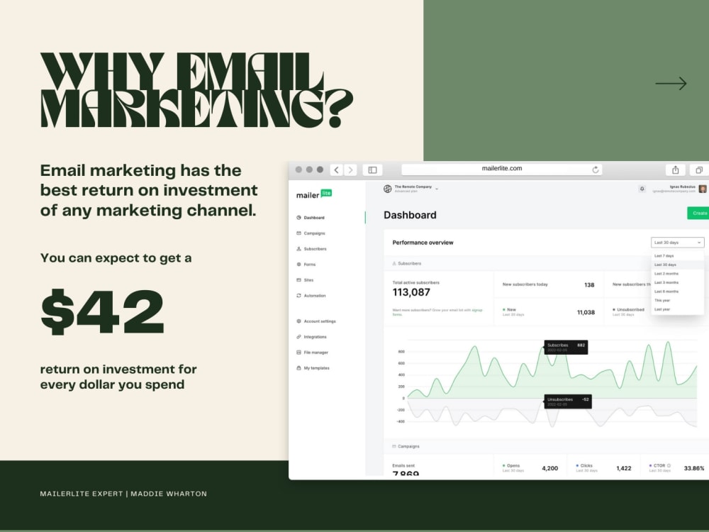Your MailerLite account set up and managed by an email marketing expert