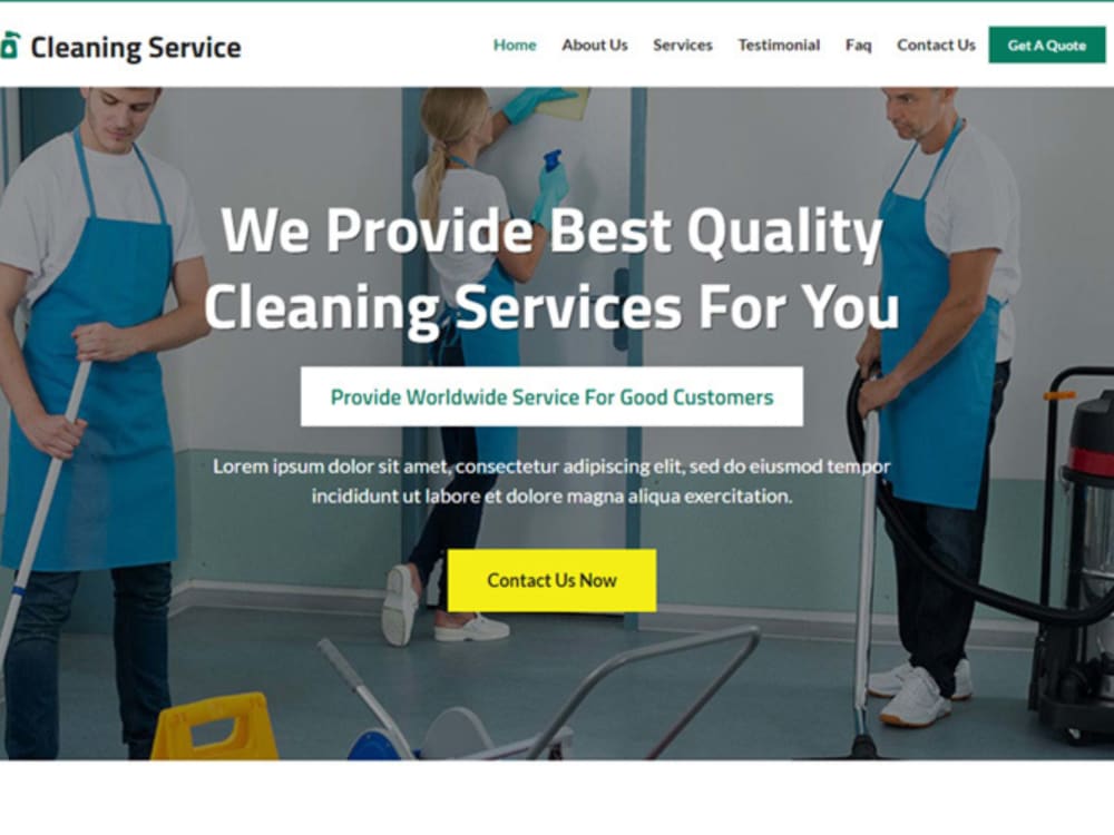 Responsive home cleaning website house cleaning landing page that stand