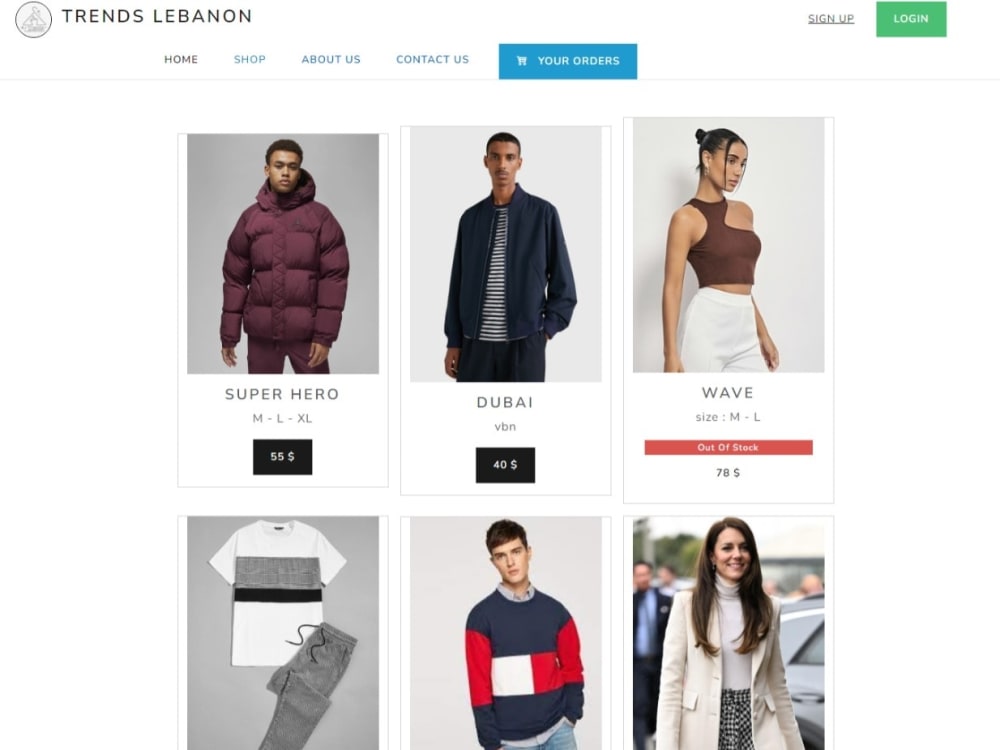 Full-stack Shop website (Clothes, Upwork