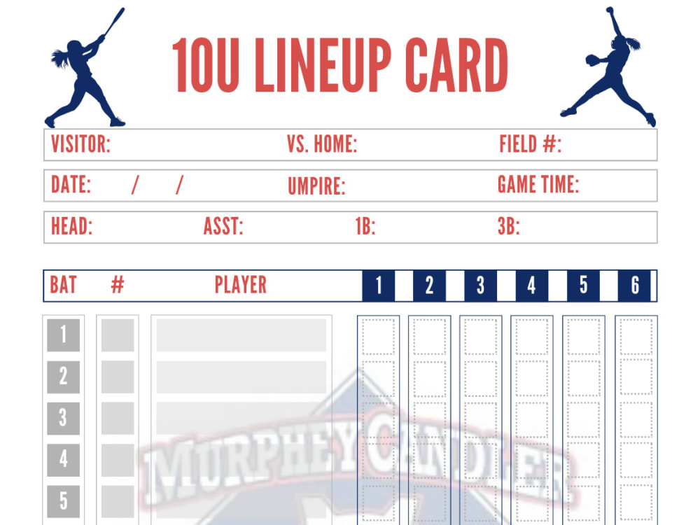 Printable Baseball Lineup Card  Baseball lineup, Baseball card template,  Card template