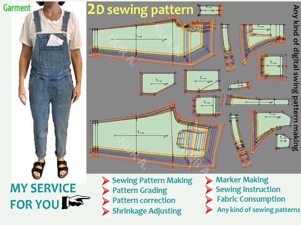 Sewing Pattern CAD/ PDF, Grading, Adjusting, Marker, any kind of ...