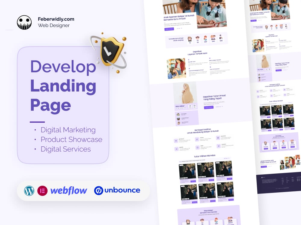 A responsive landing page design with WordPress | Upwork