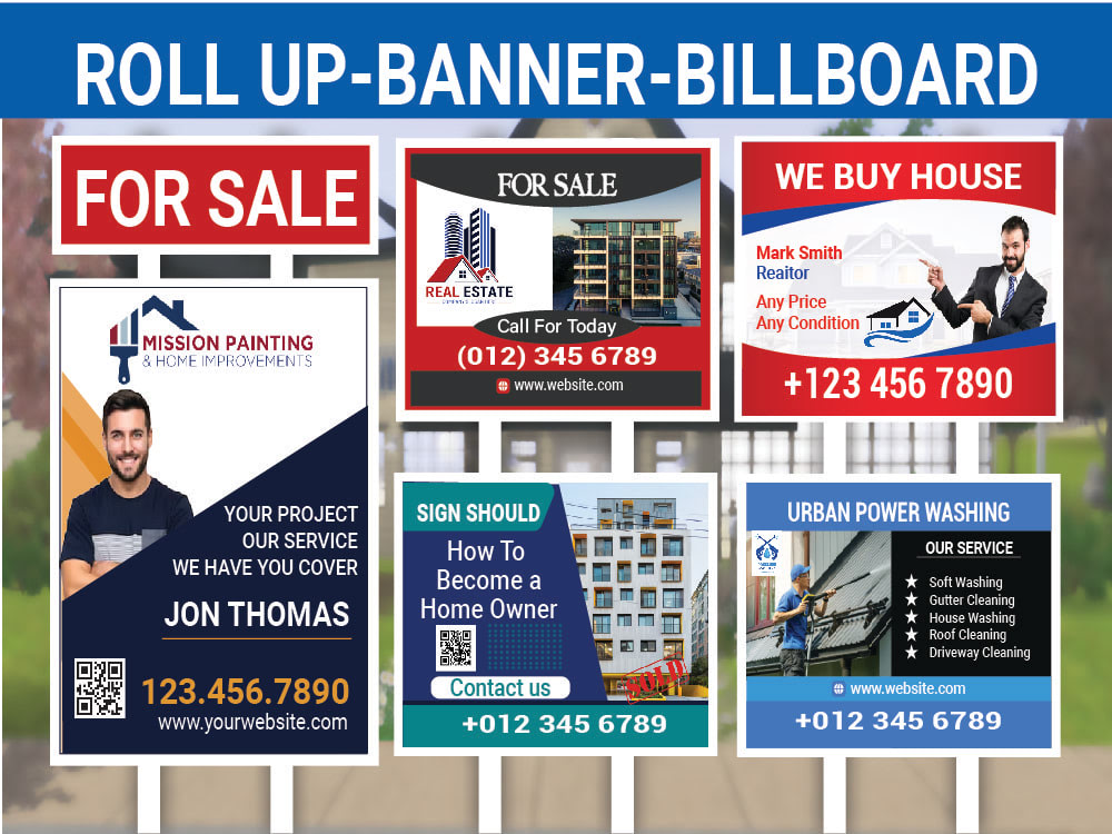 Design lawn sign, bandit sign, yard sign, signage and real estate sign