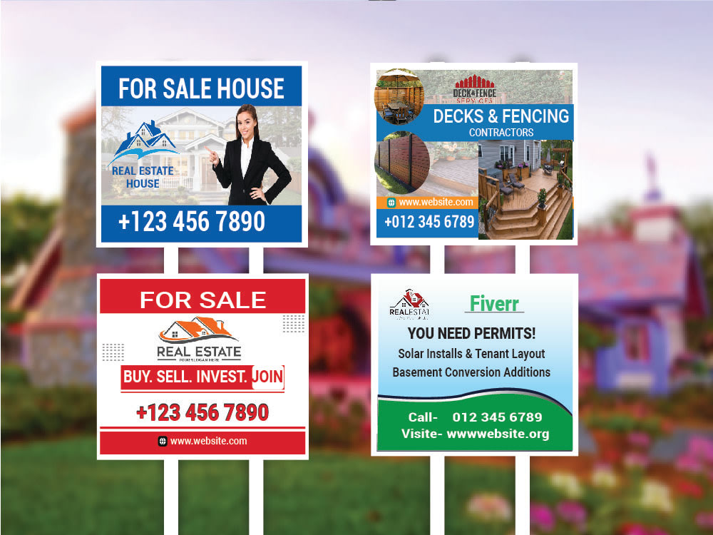 Design lawn sign, bandit sign, yard sign, signage and real estate sign