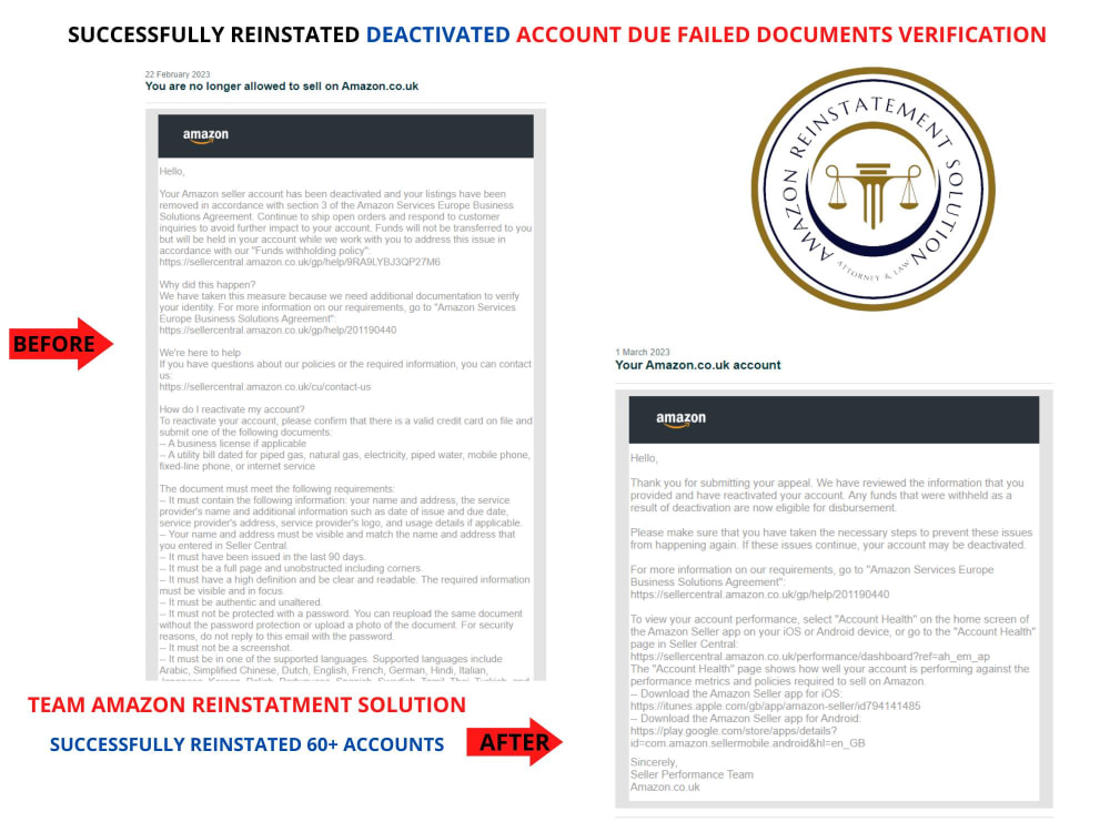 Your Amazon Account Reinstated / Reactivated | Upwork