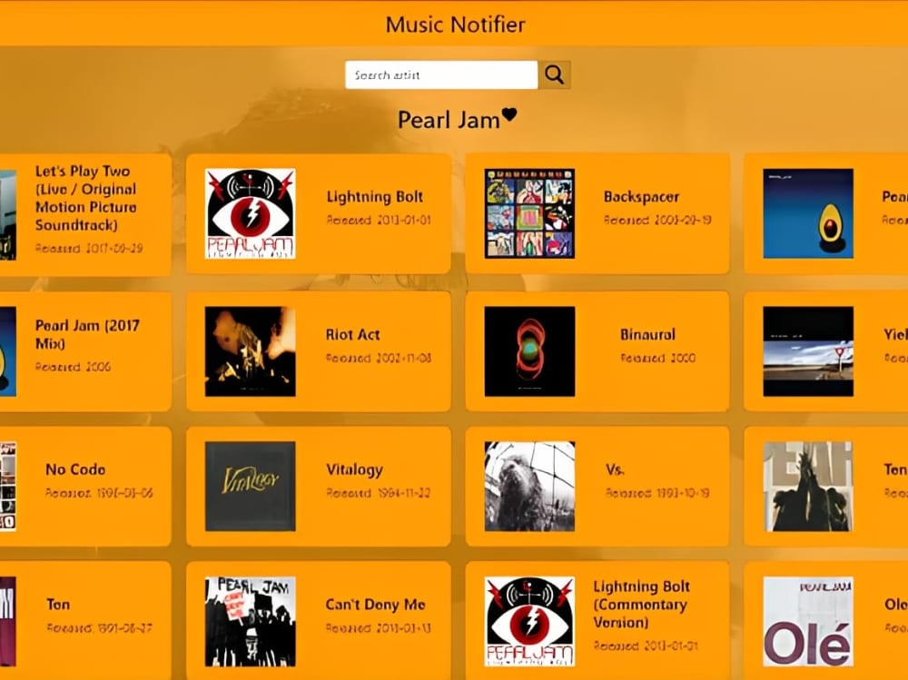 An app to allow you to follow music artists with more features inside