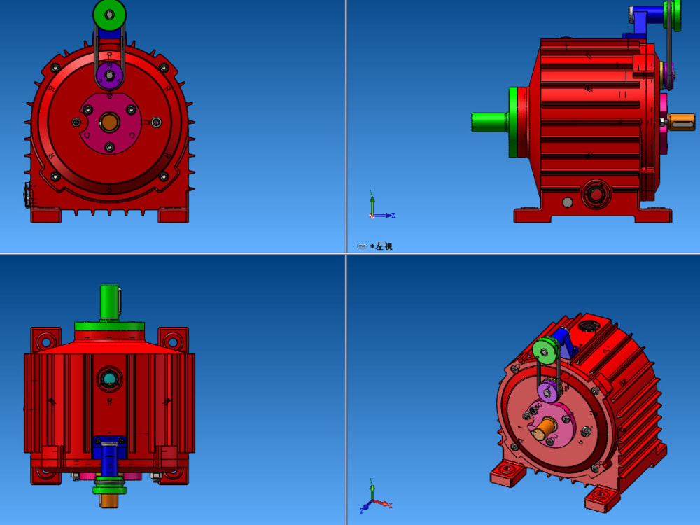 3kW steel cone continuously variable transmission design _Solidworks