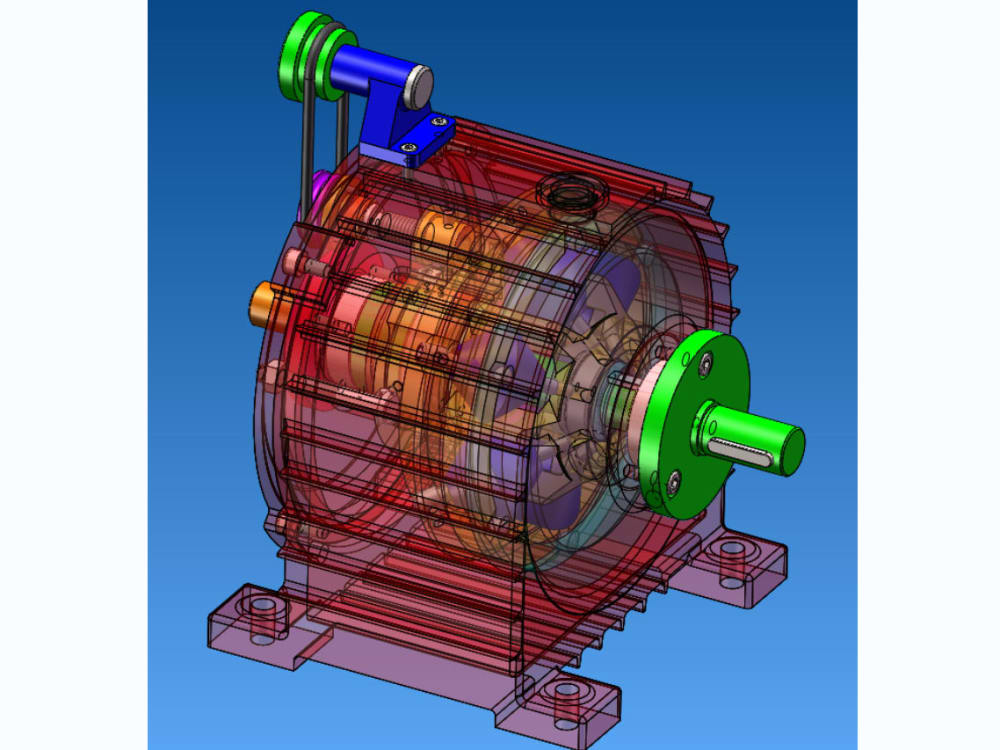 3kW steel cone continuously variable transmission design _Solidworks